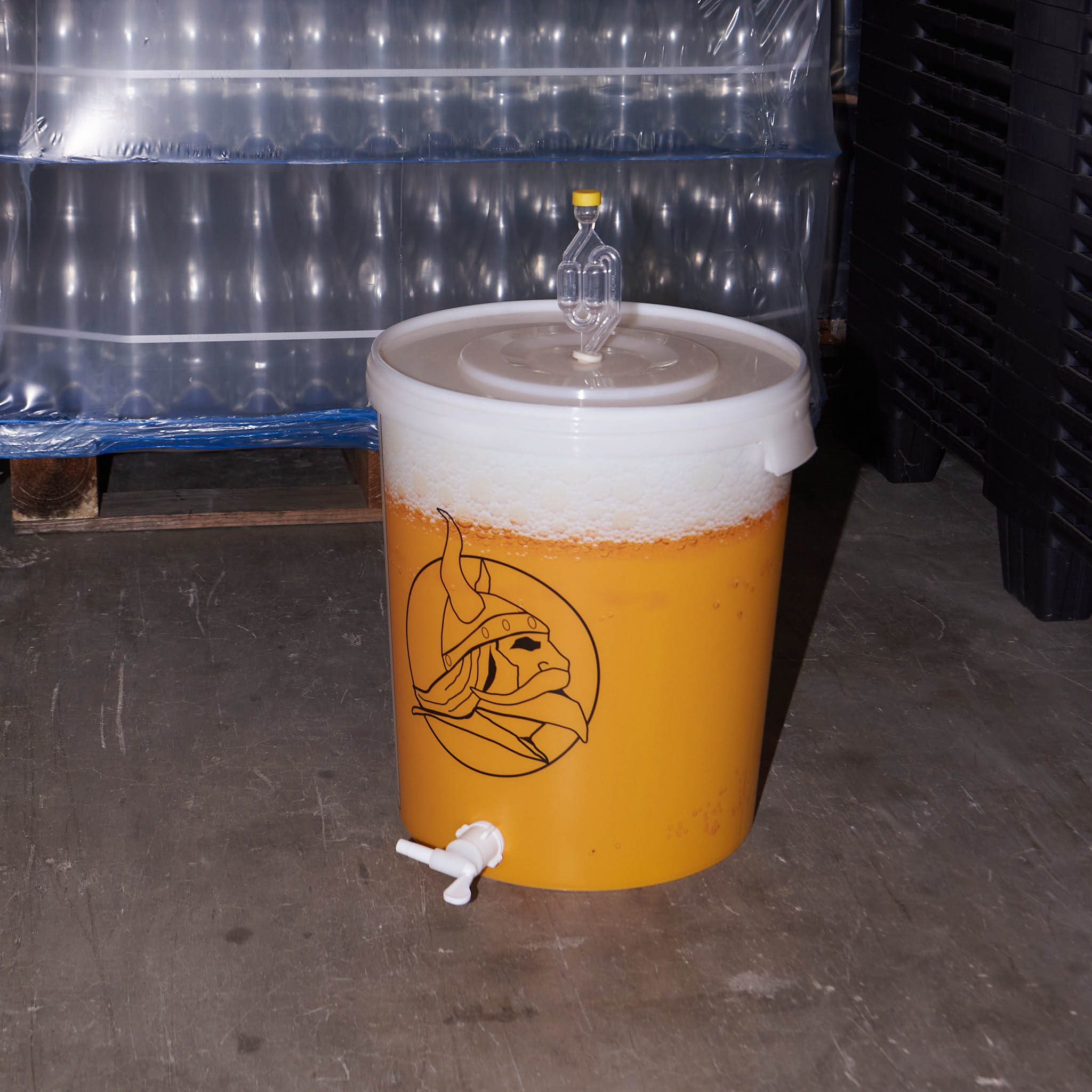 Bidó Plàstic Cilíndric, Cervesa 25L Amb Tapa I Minifermentador